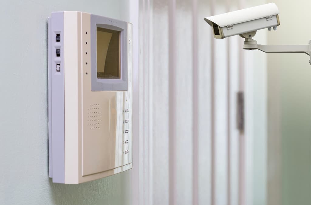 CCTV security camera on the video door phone